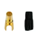 Terminal Forquilha 8 Awg Preto - 4MM (Angule 90 Graus)
