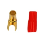 Terminal Forquilha 8 Awg Vermelho - 4MM (Angulado 90 Graus)