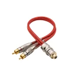 Cabo Y Injetado Vermelho/Prata Transp 2 Macho E 1 Femea 4MM